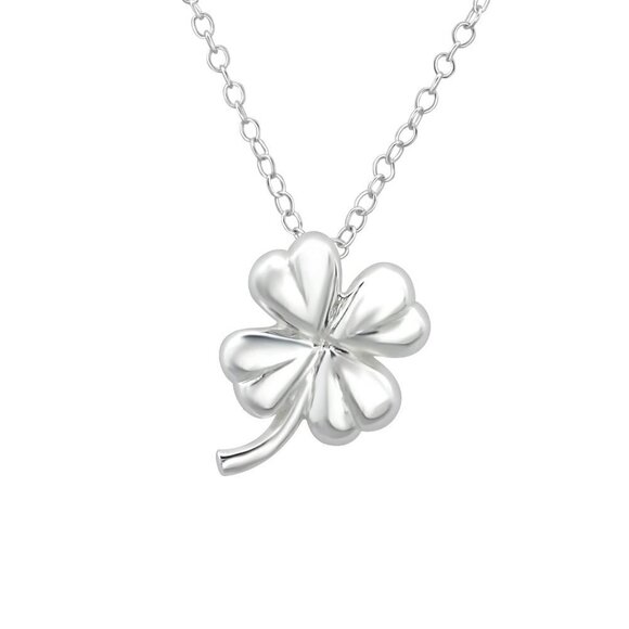Sterling Silver Four Leaf Clover Necklace - Picture 1 of 12